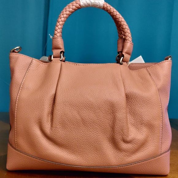 Giani Bernini Braided Handle Leather Satchel - Picture 2 of 7